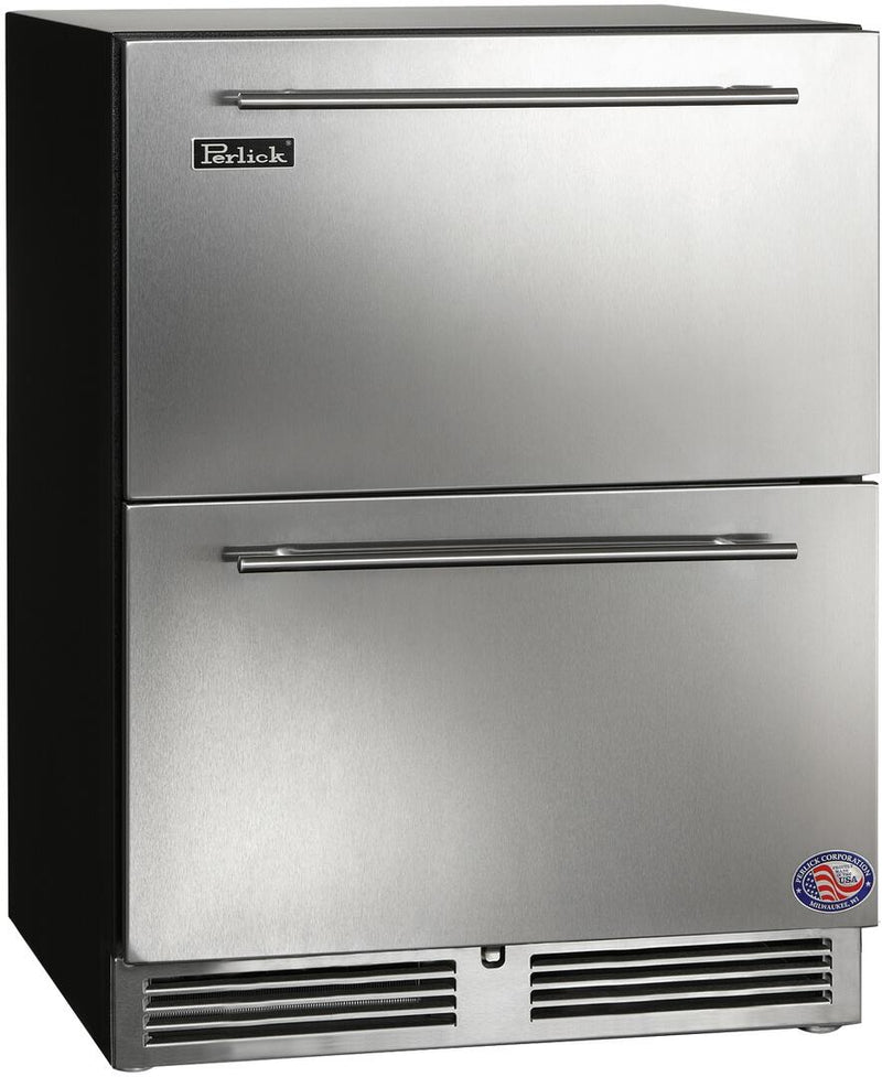 Perlick 24-Inch ADA Compliant Series Built-In Drawer Counter Depth Compact Freezer with 4.6 cu. ft. Capacity in Stainless Steel (HA24FB-4-5DL)