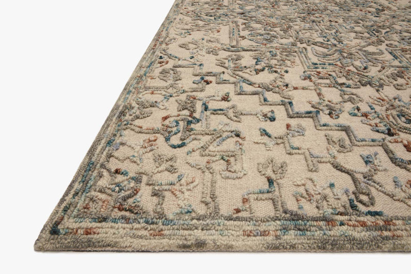 Loloi II Halle Collection - Traditional Hooked Rug in Grey & Ocean (HAE-01)
