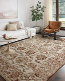 Loloi II Halle Collection - Traditional Hooked Rug in Taupe & Rust (HAE-03)