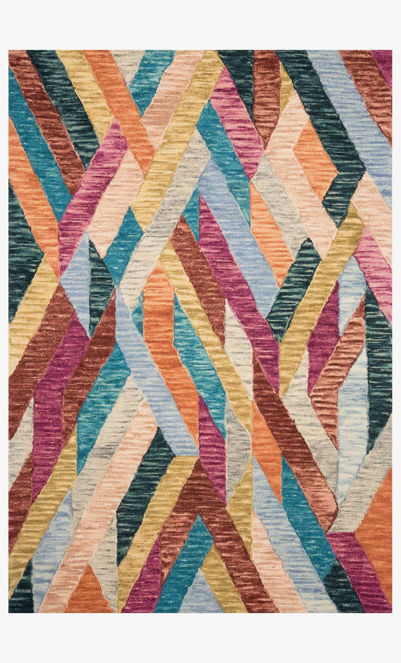 Justina Blakeney x Loloi Hallu Collection - Contemporary Hooked Rug in Fiesta & Multi (HAL-02)