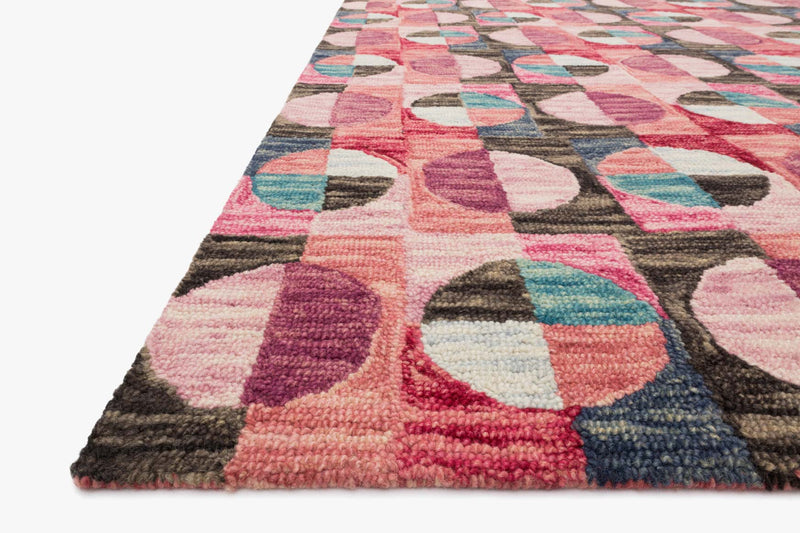 Justina Blakeney x Loloi Hallu Collection - Contemporary Hooked Rug in Berry & Charcoal (HAL-06)