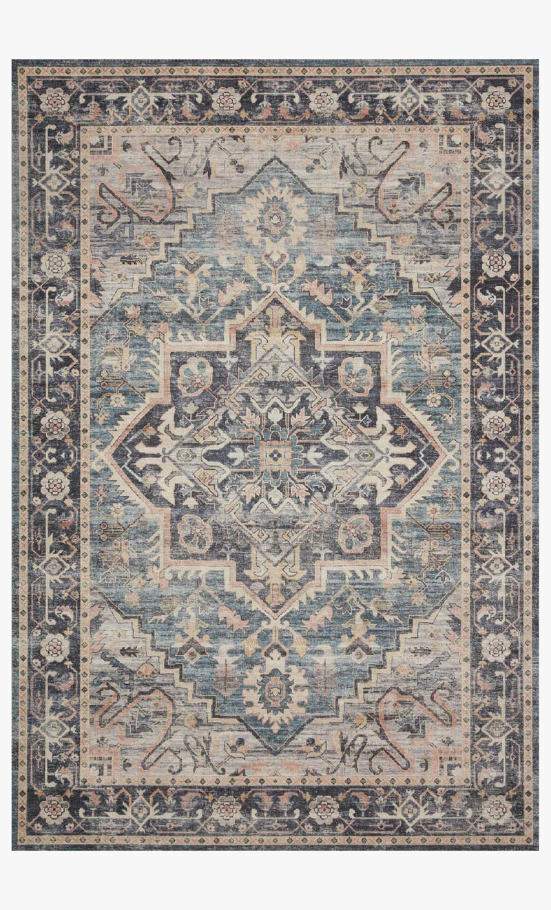 Loloi II Hathaway Collection - Traditional Power Loomed Rug in Navy & Multi (HTH-01)