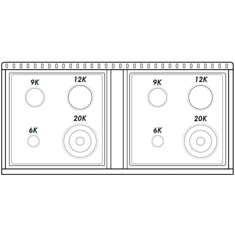 Hallman Bold 48-Inch Dual Fuel Range with 6.7 Cu. Ft. Gas Stove, Electric Oven & 8 Gas Burners in Matte Graphite with Chrome Trim (HBRDF48CMMG)