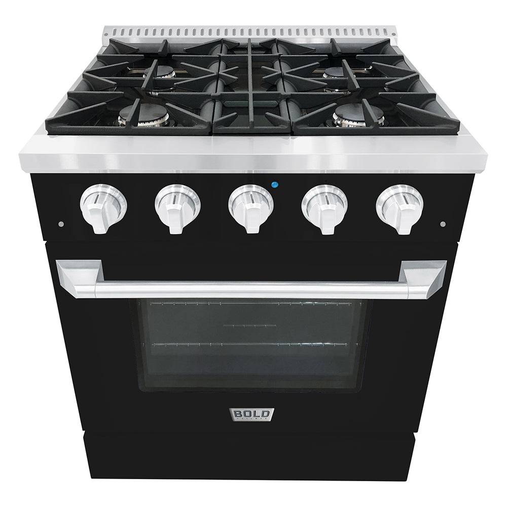 Hallman Bold 30-Inch Gas Range with 4.2 Cu. Ft. Gas Oven & 4 Gas Burne