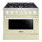 Hallman Bold 36-Inch Gas Range with 5.2 Cu. Ft. Gas Oven & 6 Gas Burners in Antique White with Chrome Trim (HBRG36CMAW)
