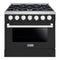 Hallman Bold 36-Inch Gas Range with 5.2 Cu. Ft. Gas Oven & 6 Gas Burners in Matte Graphite with Chrome Trim (HBRG36CMMG)