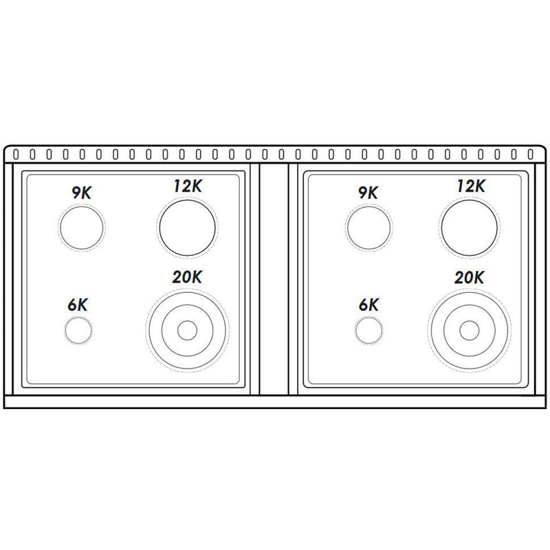 Hallman Bold 48-Inch Gas Range with 6.7 Cu. Ft. Gas Oven & 8 Gas Burners in Antique White with Chrome Trim (HBRG48CMAW)