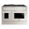 Hallman Bold 48-Inch Gas Range with 6.7 Cu. Ft. Gas Oven & 8 Gas Burners in Stainless Steel with Chrome Trim (HBRG48CMSS)