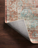 Loloi II Heidi Collection - Traditional Power Loomed Rug in Terracotta & Aqua (HEI-01)
