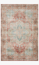 Loloi II Heidi Collection - Traditional Power Loomed Rug in Terracotta & Aqua (HEI-01)