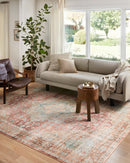 Loloi II Heidi Collection - Traditional Power Loomed Rug in Terracotta & Aqua (HEI-01)