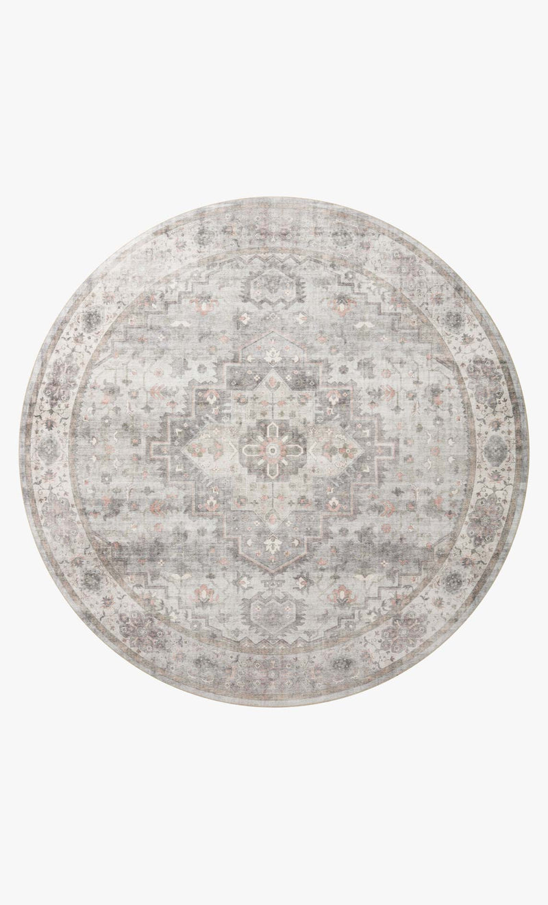 Loloi II Heidi Collection - Traditional Power Loomed Rug in Dove & Blush (HEI-02)