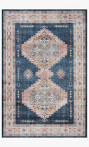 Loloi II Heidi Collection - Traditional Power Loomed Rug in Denim & Blush (HEI-03)
