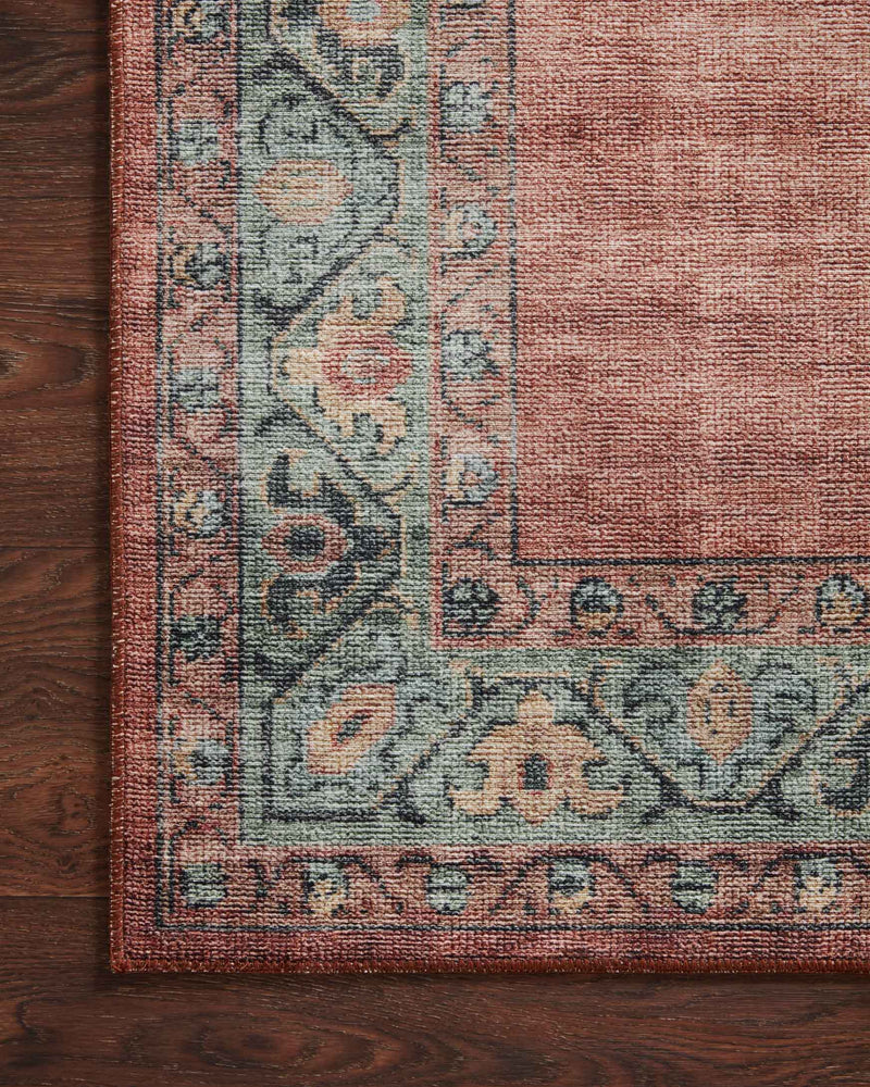 Loloi II Heidi Collection - Traditional Power Loomed Rug in Spice & Aqua (HEI-05)