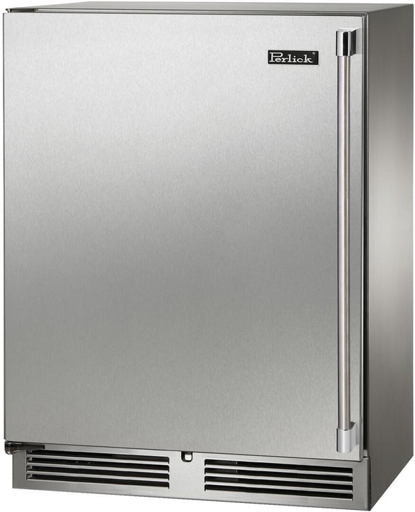 Perlick 24" Signature Series Outdoor Built-In Counter Depth Compact Refrigerator with 3.1 cu. ft. Capacity in Stainless Steel  (HH24RM-4-1)