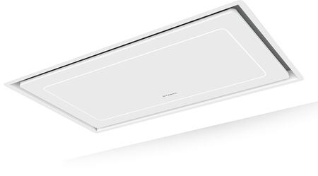 Faber 36-Inch Hi-Light Island Mounted Convertible Range Hood in Stainless Steel & White Glass (HILTIS36WHNB)