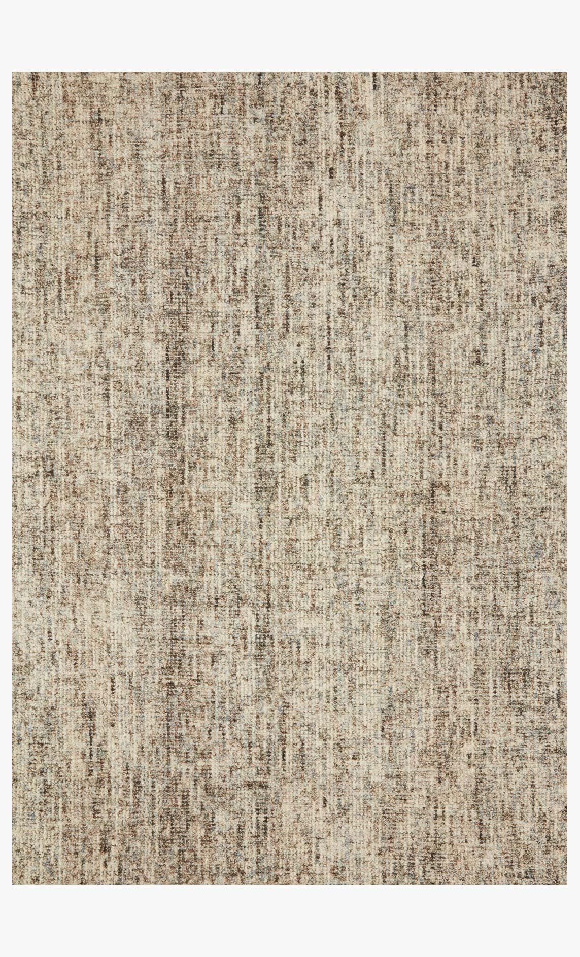 Contemporary hand-tufted rug with beige and mocha abstract pattern, rectangular.