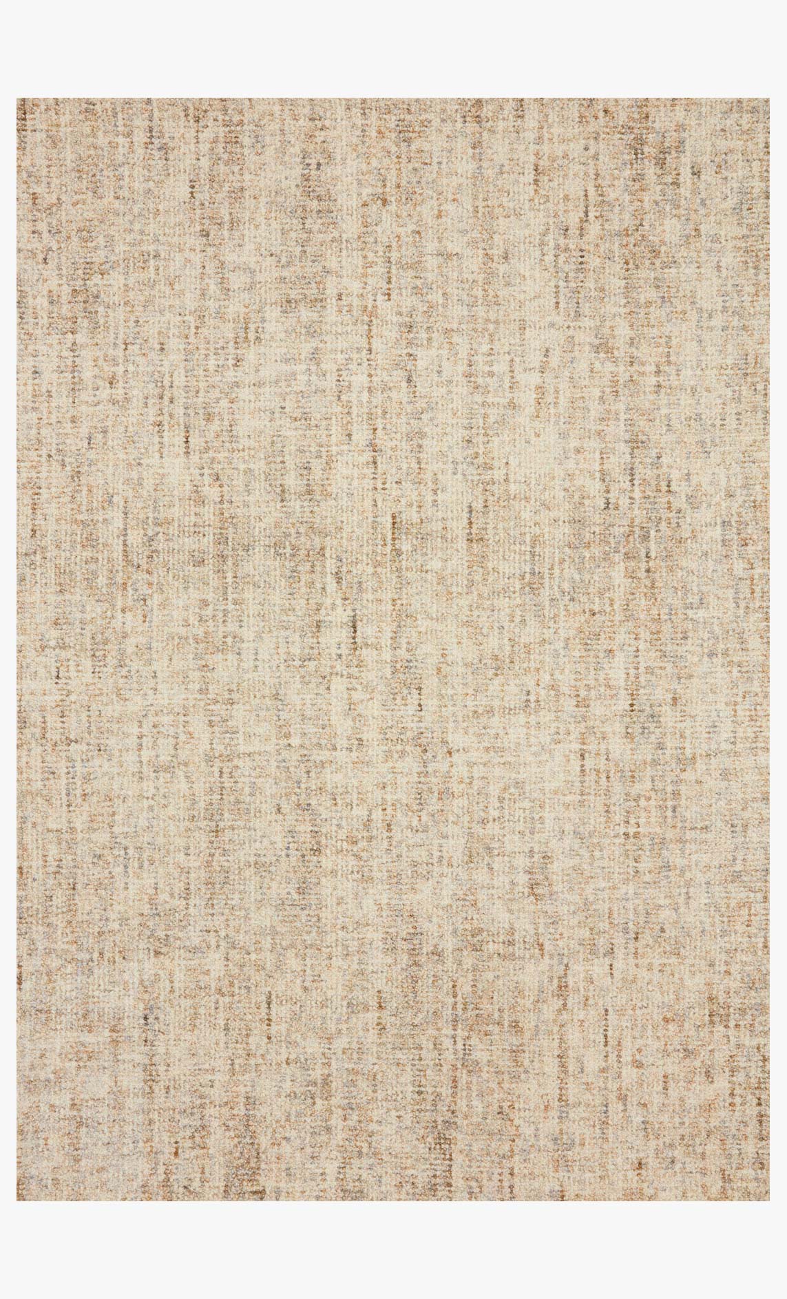 Contemporary hand tufted area rug in sand and stone, textured woven look.