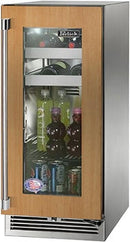 Perlick 15" Signature Series Outdoor Built-In Glass Door Beverage Center with 2.8 cu. ft. Capacity in Panel Ready (HP15BM-4-4)