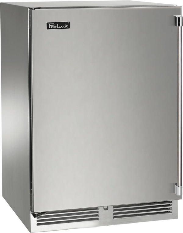 Perlick 24" Signature Series Outdoor Built-In Counter Depth Compact Refrigerator with 5.2 cu. ft. Capacity in Stainless Steel  (HP24RM-4-1)