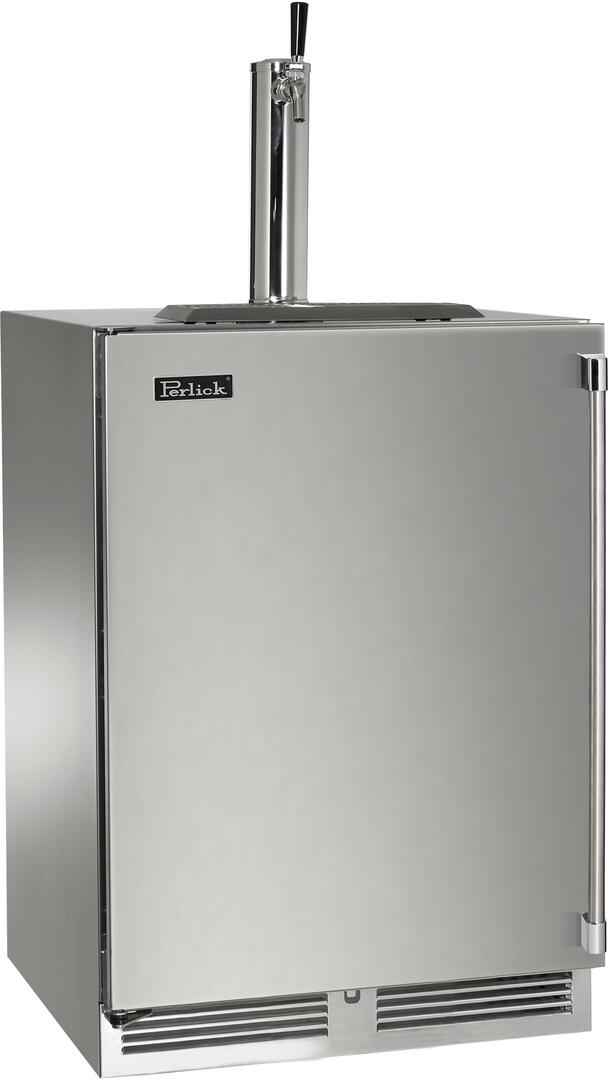 Perlick 24" Signature Series Marine Beer Dispenser with 5.2 cu. ft. Capacity Single Tap in Stainless Steel (HP24TM-4-1-1)