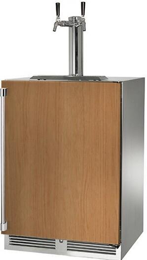 24 in marine beer dispenser cooler, dual taps on top, stainless body and wood door