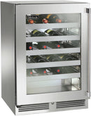 Perlick 24" Signature Series Built-In Wine Cooler with 45 Bottle Capacity Single Zone with Glass Door in Stainless Steel  (HP24WM-4-3)