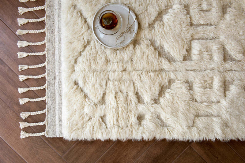 Loloi Hygge Collection - Contemporary Hand Loomed Rug in Oatmeal & Ivory (YG-03)