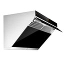 Fotile Slant Vent Series 36-Inch 1000 CFM Under Cabinet or Wall Mount Range Hood with 2 LED lights, and Touchscreen in Onyx Black Tempered Glass (JQG9006)