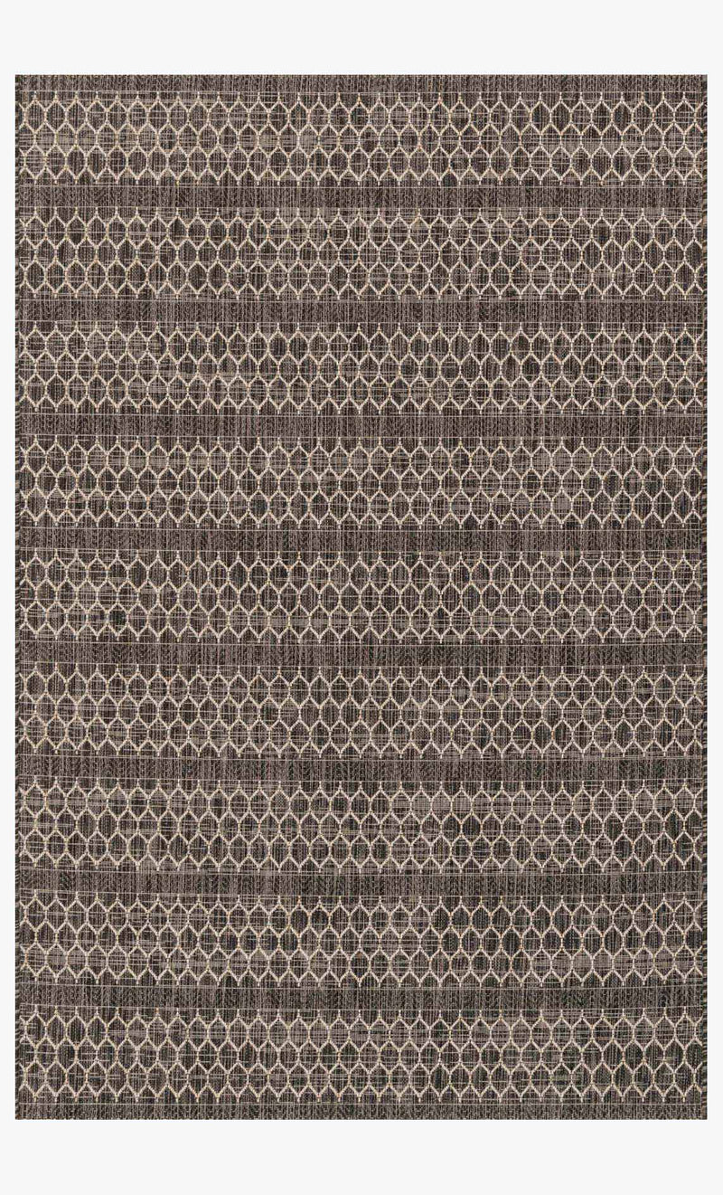 Loloi Isle Collection - Indoor/Outdoor Power Loomed Rug in Black & Grey (IE-01)