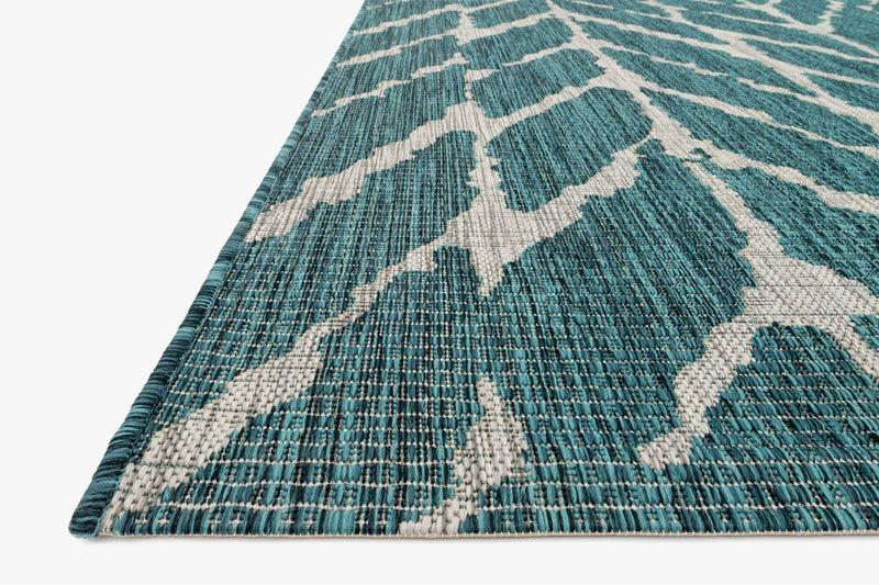 Loloi Isle Collection - Indoor/Outdoor Power Loomed Rug in Teal & Grey (IE-02)