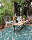 Loloi Isle Collection - Indoor/Outdoor Power Loomed Rug in Teal & Grey (IE-02)