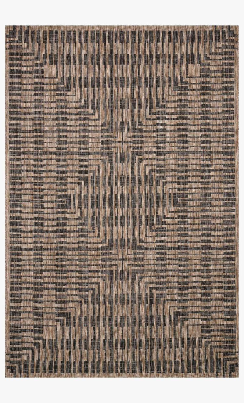 Loloi Isle Collection - Indoor/Outdoor Power Loomed Rug in Brown & Black (IE-09)