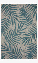 Loloi Isle Collection - Indoor/Outdoor Power Loomed Rug in Grey & Aqua (IE-10)
