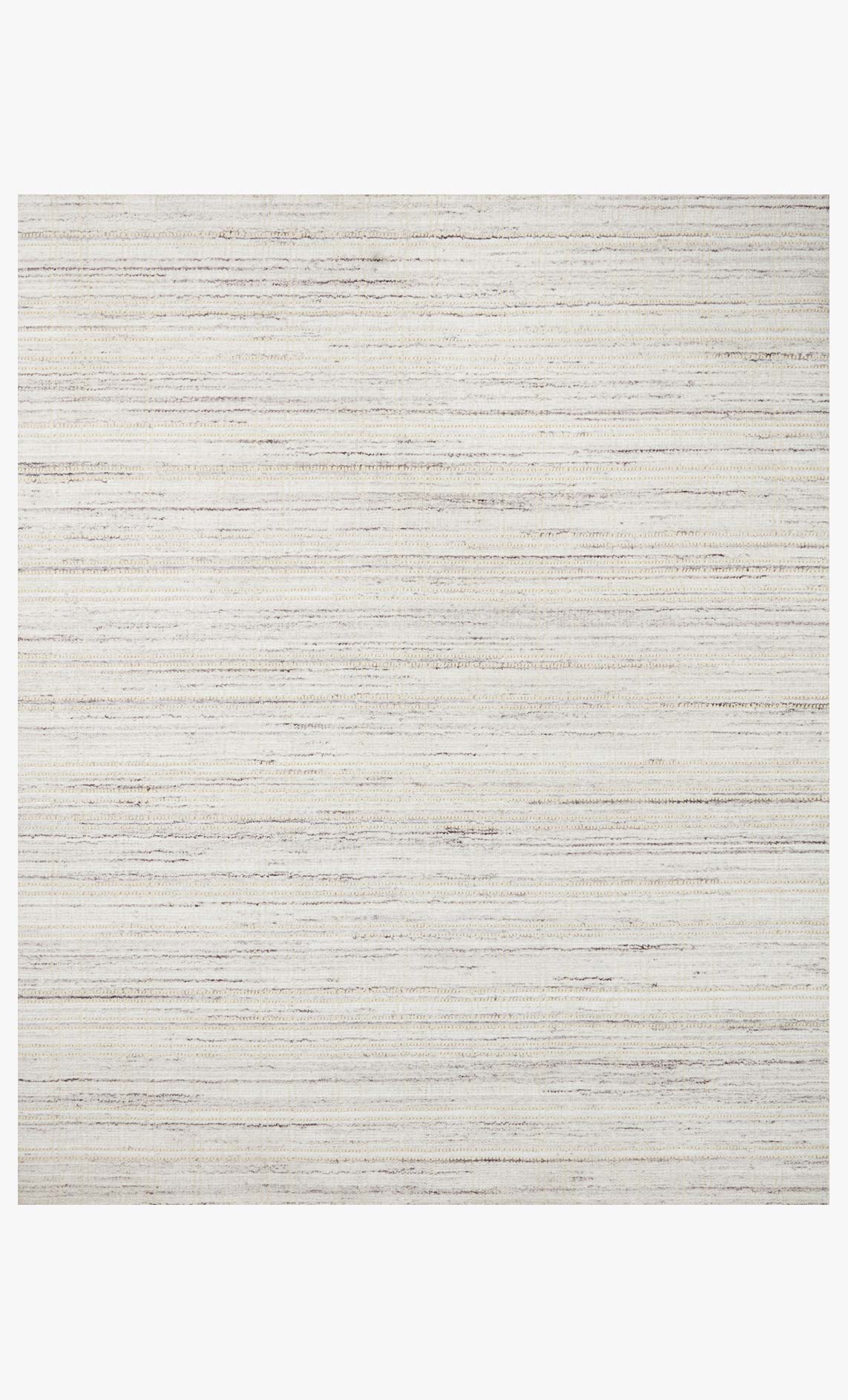 Transitional hand-loomed rug in ivory and dove with thin horizontal stripes