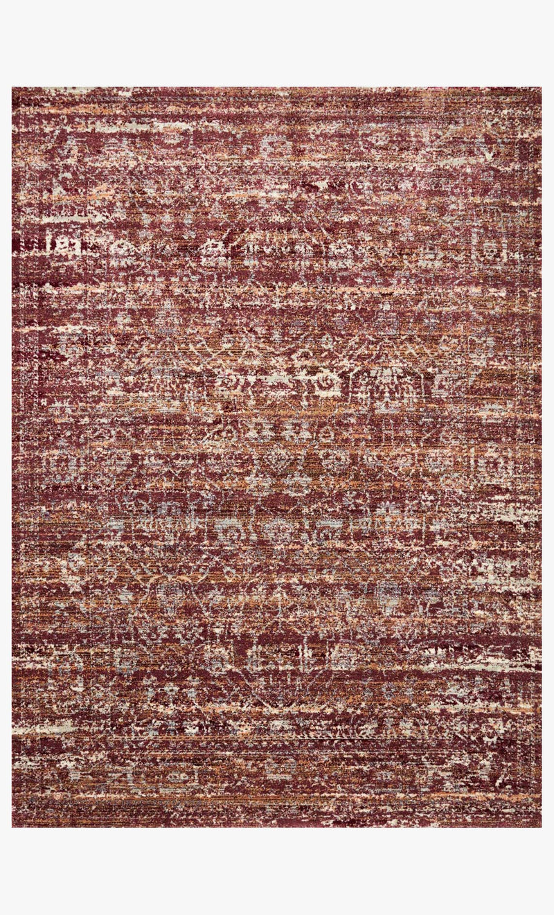 Loloi Jasmine Collection - Contemporary Power Loomed Rug in Sky & Bordeaux (JAS-05)
