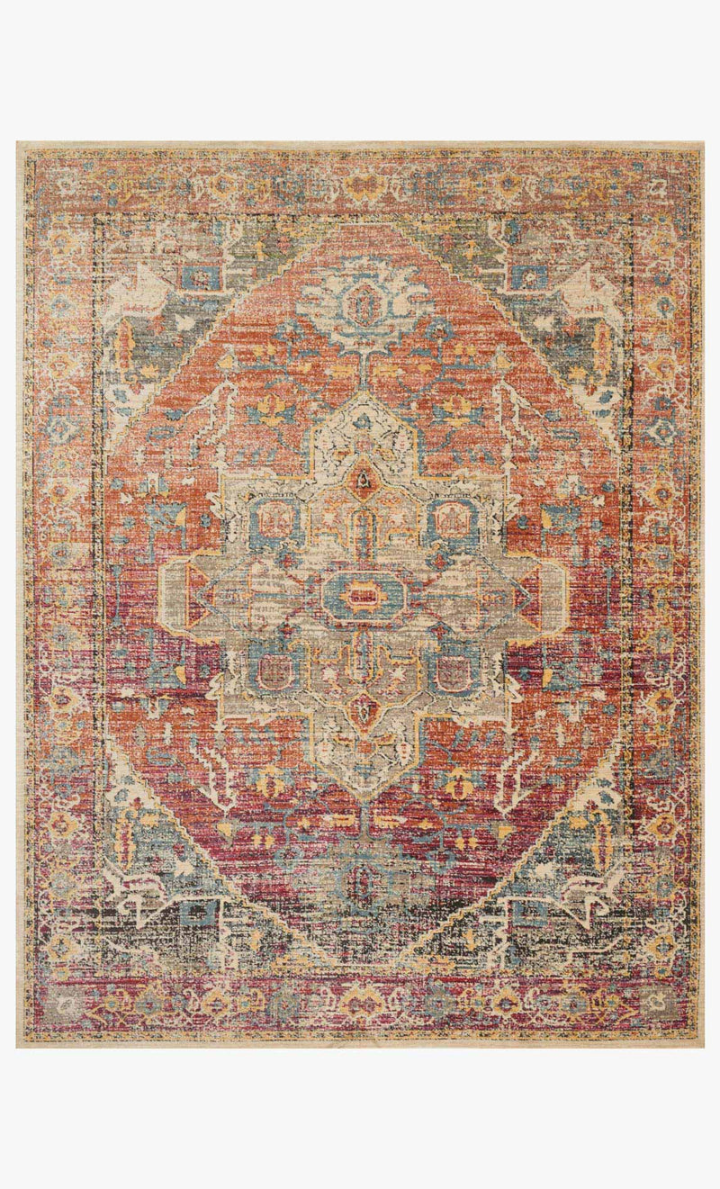 Loloi Javari Collection - Contemporary Power Loomed Rug in Berry & Sunrise (JV-08)