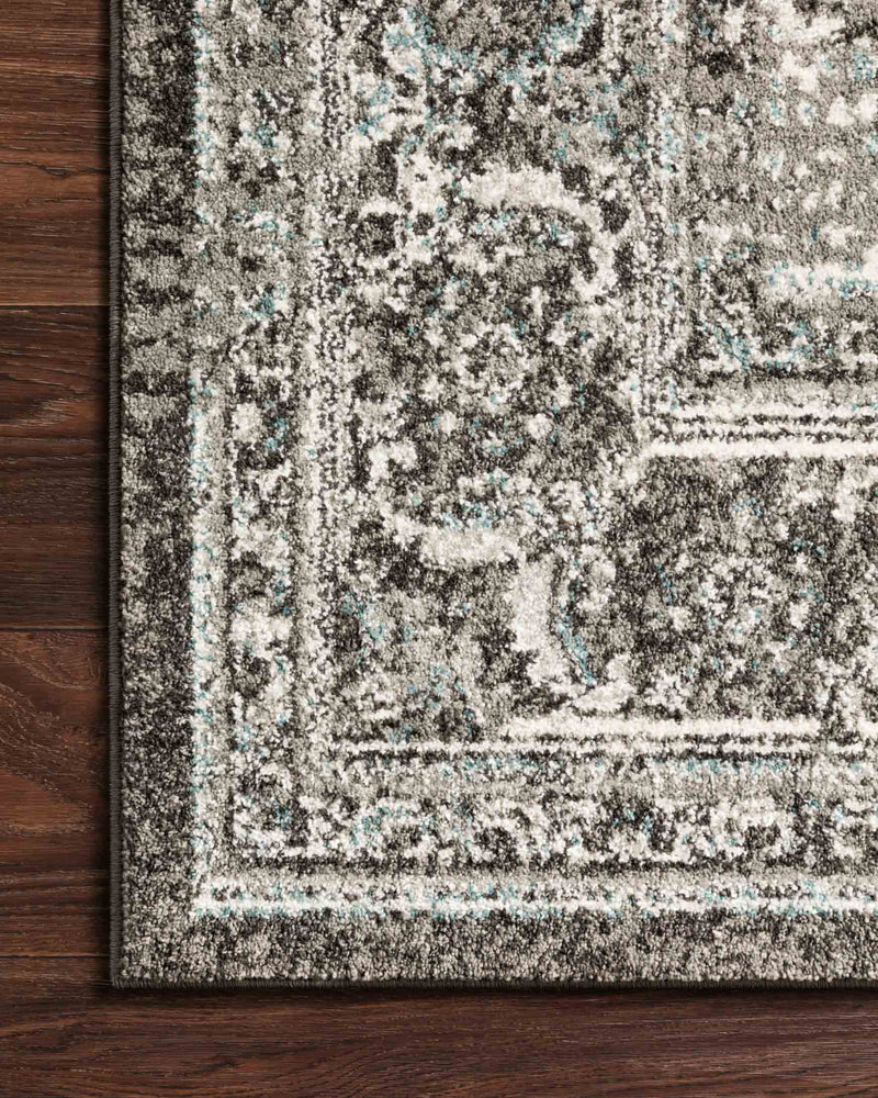 Loloi Joaquin Collection - Traditional Power Loomed Rug in Charcoal & Ivory (JOA-01)