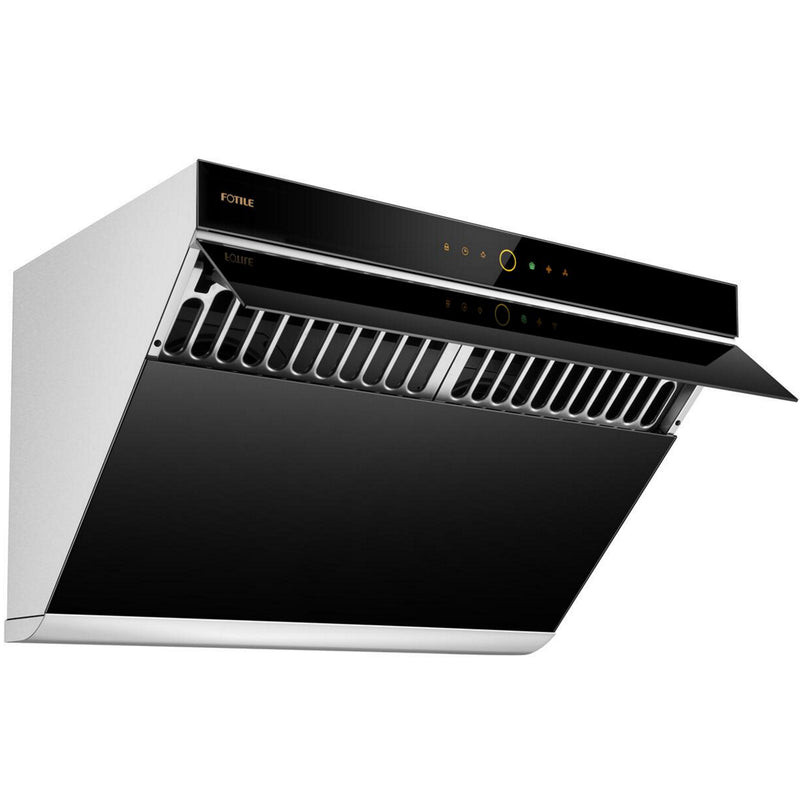 Fotile Slant Vent Series 30 in. Side Vent Range Hood with 3 Speed Settings,  850 CFM, Ducted Venting & 2 LED Lights - Silver