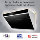 Fotile Slant Vent Series 30-Inch 1000 CFM Under Cabinet Range or Wall Mount Range Hood with 2 LED lights, Motion, and Touch Activation in Onyx Black Tempered Glass (JQG7505)