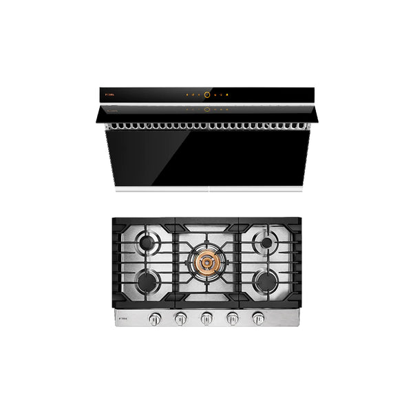 Fotile 2-Piece Appliance Package - 36-Inch Gas Cooktop & Under Cabinet/Wall Mounted Range Hood in (JQG9006 + GLS36502)