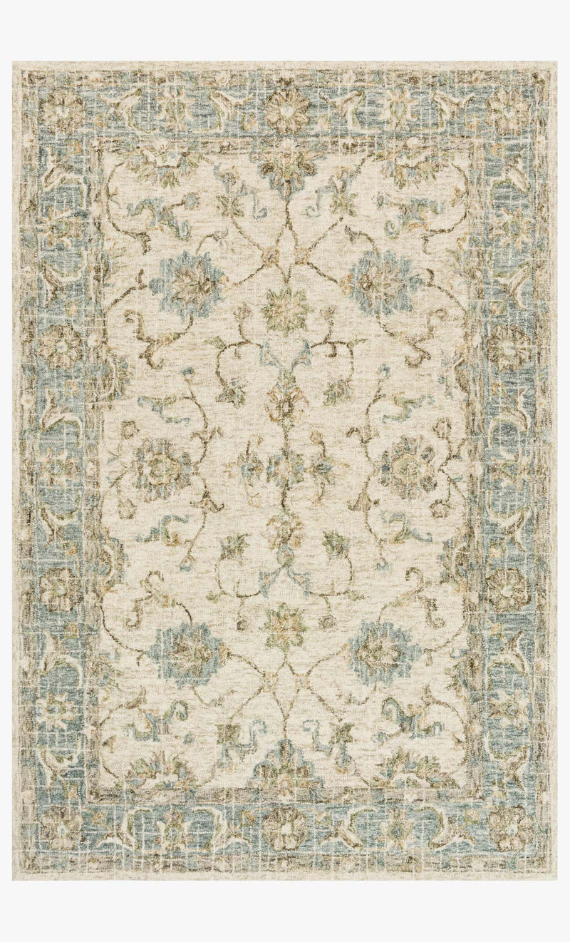 Loloi Julian Collection - Transitional Hooked Rug in Ivory & Spa (JI-06)