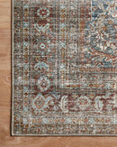 Chris Loves Julia x Loloi Jules Collection - Traditional Power Loomed Rug in Lagoon & Brick (JUL-05)