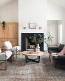 Chris Loves Julia x Loloi Jules Collection - Traditional Power Loomed Rug in Lagoon & Brick (JUL-05)