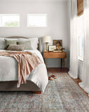Chris Loves Julia x Loloi Jules Collection - Traditional Power Loomed Rug in Lagoon & Brick (JUL-05)