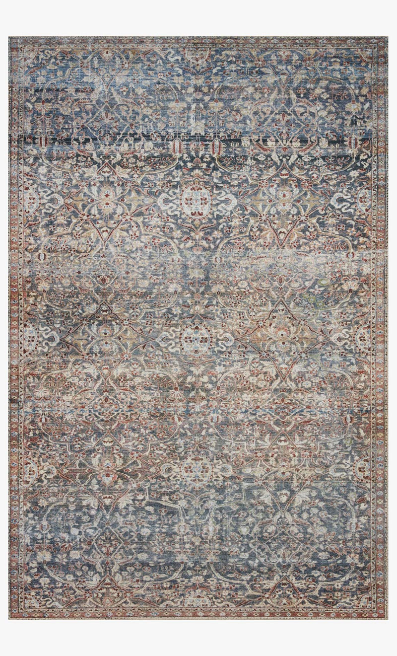 Chris Loves Julia x Loloi Jules Collection - Traditional Power Loomed Rug in Denim & Spice (JUL-06)
