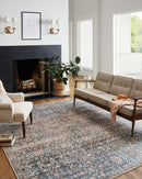Chris Loves Julia x Loloi Jules Collection - Traditional Power Loomed Rug in Denim & Spice (JUL-06)