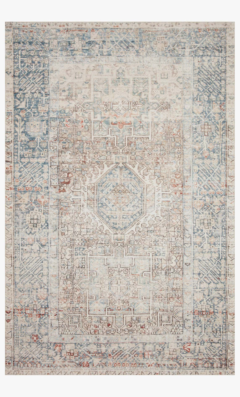 Chris Loves Julia x Loloi Jules Collection - Traditional Power Loomed Rug in Natural & Ocean (JUL-07)