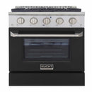Kucht 30-Inch Pro-Style Dual Fuel Range in Stainless Steel with Black Oven Door (KDF302-K)