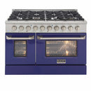 Kucht 48-Inch Pro-Style Dual Fuel Range in Stainless Steel with Blue Oven Door (KDF482-B)